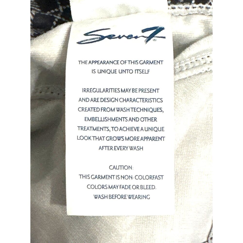 Seven7 Super Comfy Versatile Plaid Navy White Pull On Leggings Soft Stretch XLEG - Picture 7 of 10